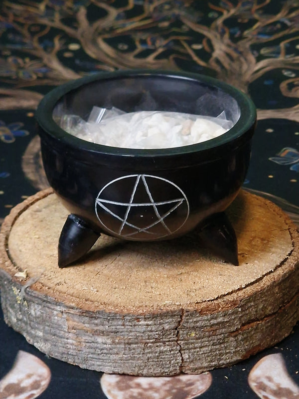 Wierookbakje Pentagram & steentjes