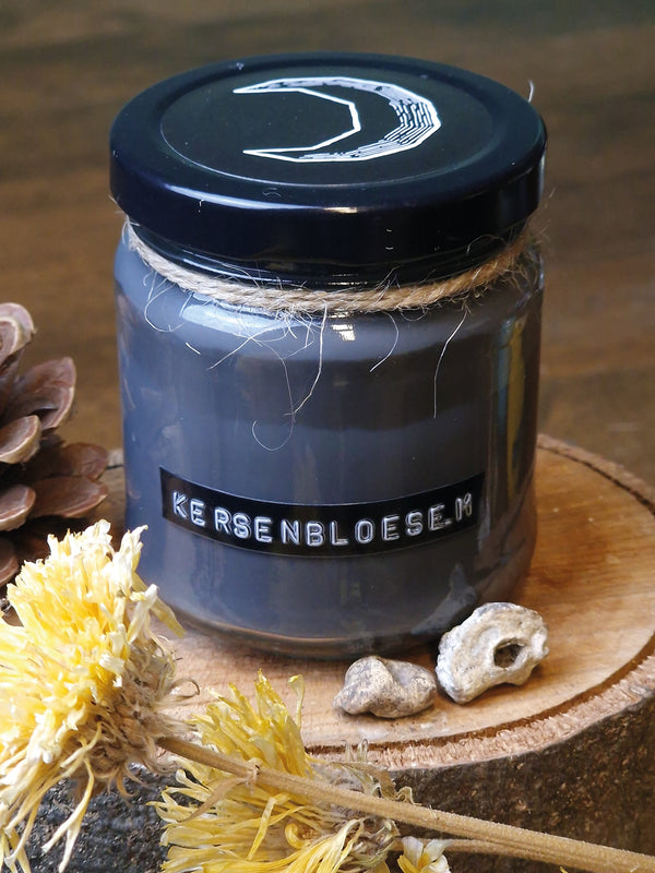 Geurkaars in pot (zwart) - Kersenbloesem