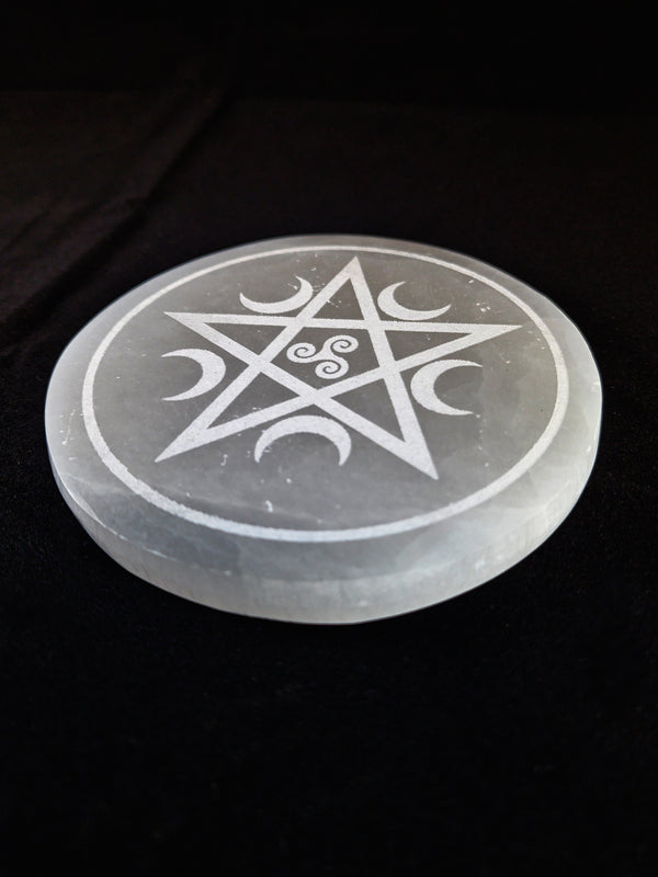 Oplaadplaat Seleniet Pentagram