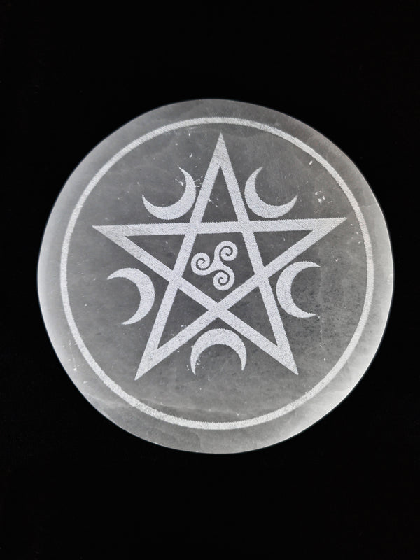 Oplaadplaat Seleniet Pentagram